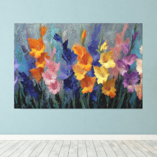 Vivid Gladiolus Painting Abstract Wall Art