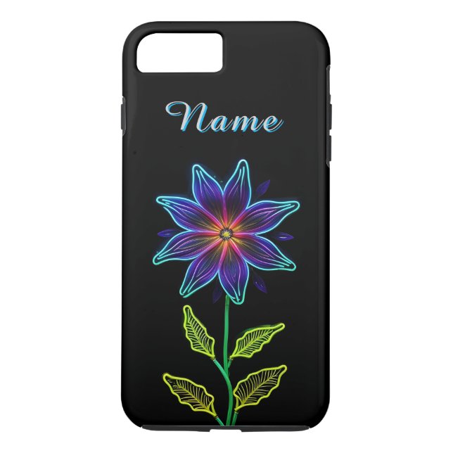 Vivid Glowing Flower with Neon Accents Case-Mate iPhone Case (Back)
