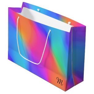 Vivid Holographic Monogram Gift Bag