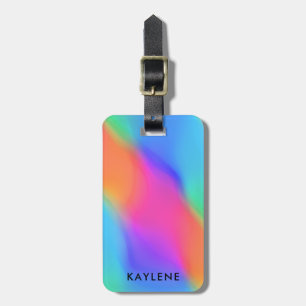 Vivid Holographic Personalised Luggage Tag