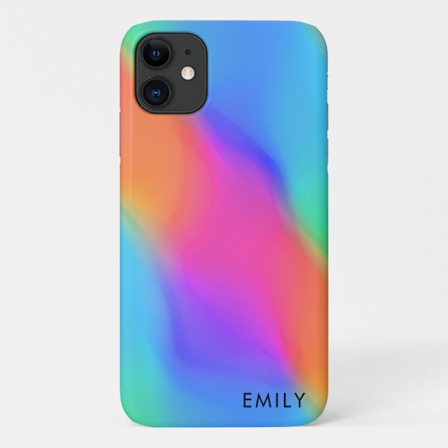 Vivid Holographic Personalised Phone Case (Back)