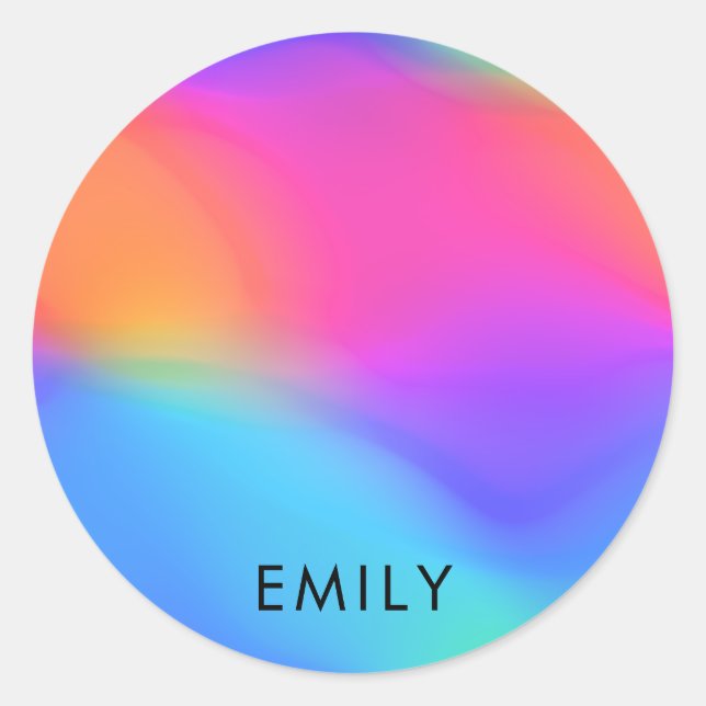 Vivid Holographic Personalised Round Sticker (Front)