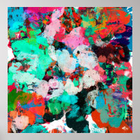 Vivid im of the paint blots concept in shabby grun