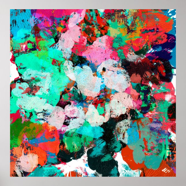 Vivid im of the paint blots concept in shabby grun poster (Front)