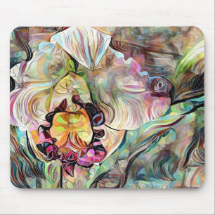Vivid Iris Flower Mouse Pad