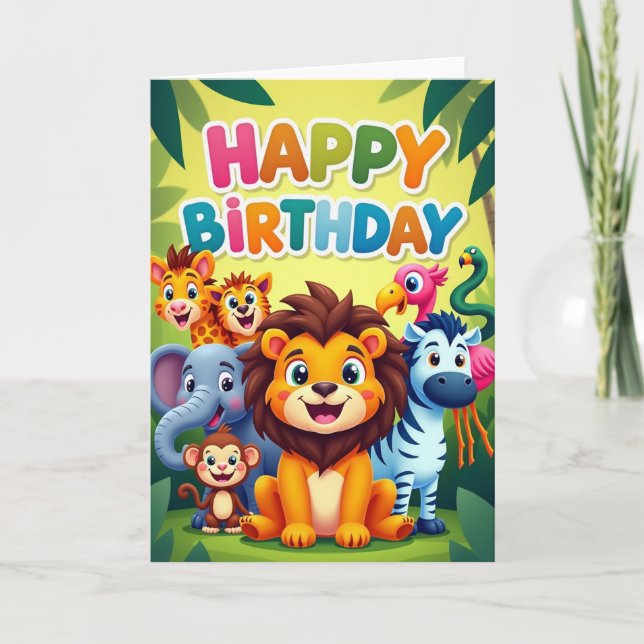Vivid Jungle Birthday Card (Front)