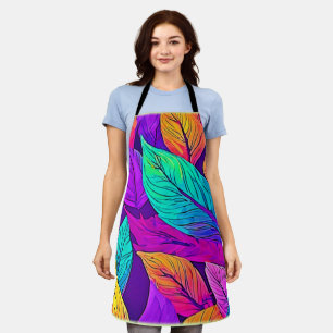 Vivid Leaf Pattern Apron