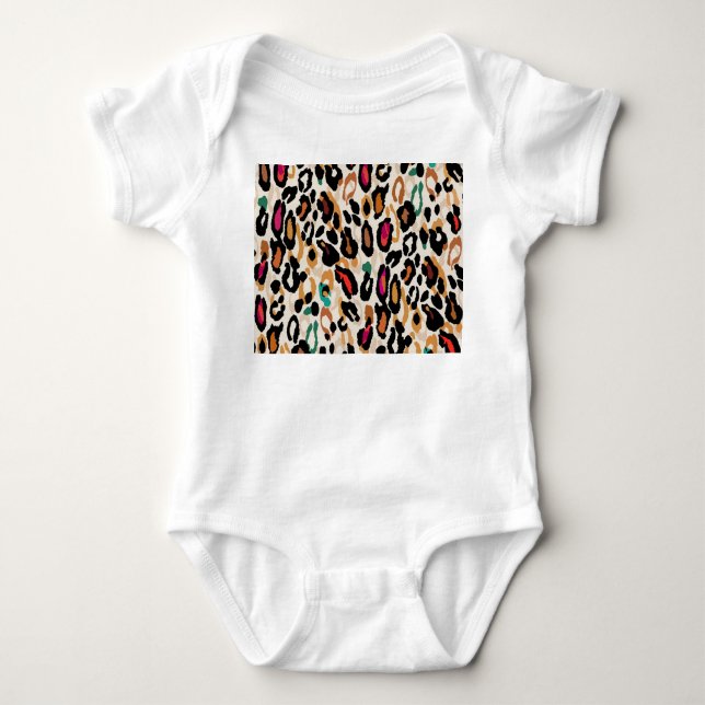 Vivid Leopard Animal Prints Baby Bodysuit (Front)