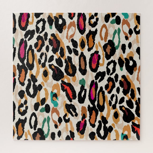 Vivid Leopard Animal Prints Jigsaw Puzzle (Vertical)