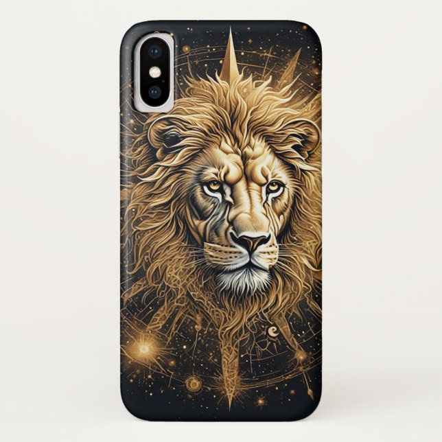 Vivid Lion in Cosmic Starry Galaxy Case-Mate iPhone Case (Back)