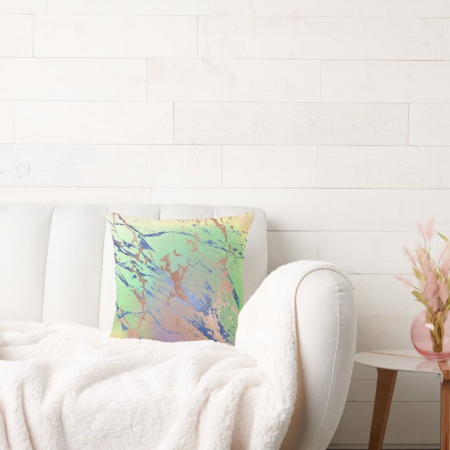 Vivid Marble | Colourful Bold Pastel Watercolor Cushion (Couch)