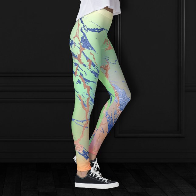 Vivid Marble | Colourful Bold Pastel Watercolor Leggings (Creator Uploaded)
