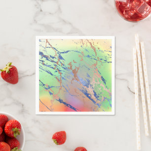 Vivid Marble   Colourful Bold Pastel Watercolor Napkin