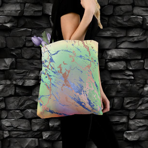 Vivid Marble Colourful Bold Pastel Watercolor Tote Bag