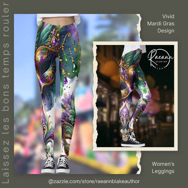 Vivid Mardi Gras Design Women's Leggings  (Creator Uploaded)