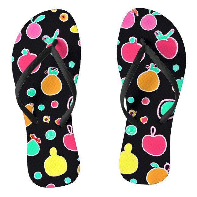 Vivid Neon Fruitful Pattern Jandals (Footbed)