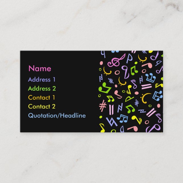 vivid notes business card (Front)