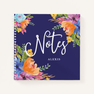 Vivid Notes   Watercolor Floral Bouquet Notebook