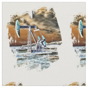 Vivid Oil Well Pumping Unit Fabric