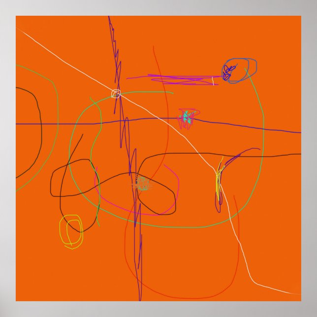 Vivid Orange Background Poster (Front)