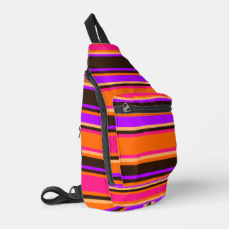 Vivid Orange, Magenta, & Purple Striped Sew Bag