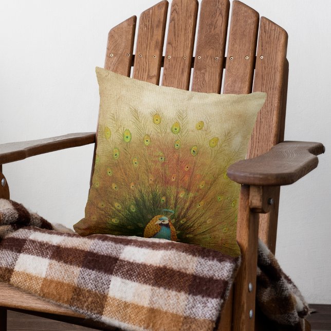 Vivid Peacock Fan Cushion (Creator Uploaded)
