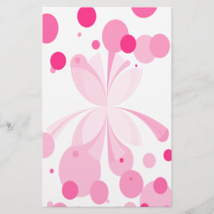 Vivid Pink Abstract Butterfly Stationery
