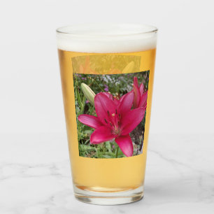 Vivid Pink Lilly Glass