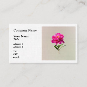 Vivid Pink Peony Business Card