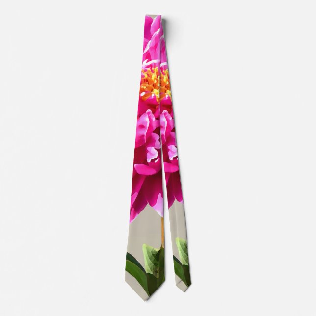 Vivid Pink Peony Tie (Front)
