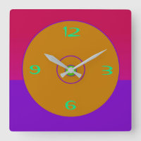 Vivid Pink Purple Gold Lime Wall Clock