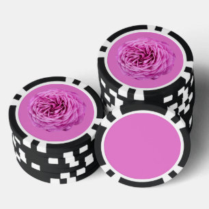 Vivid Pink Rose Cutout Poker Chips
