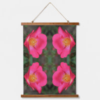 Vivid Pink Rose Petals Mirror Abstract Floral Art