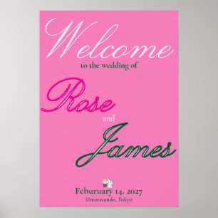 Vivid Pink Y2K Anime Gothic Cat Wedding ポスター Poster