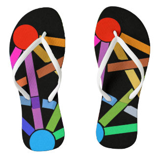 "Vivid Pixels: Slim Fit Flip Flops digital design 