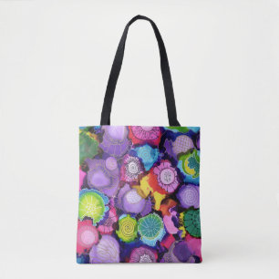 Vivid Purple Abstract Tote Bag