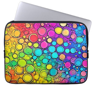 Vivid Rainbow Bubble Abstraction Laptop Sleeve