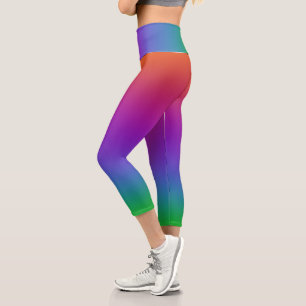 Vivid Rainbow Capri Leggings