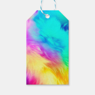 Vivid Rainbow Fluffy Fur Texture-75201 Gift Tags