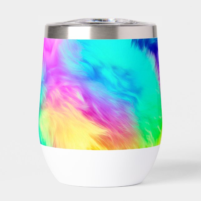 Vivid Rainbow Fluffy Fur Texture Background Design (Front)