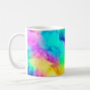 Vivid Rainbow Fluffy Fur Texture Background Design Coffee Mug