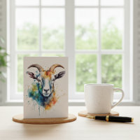Vivid Rainbow Goat Portrait