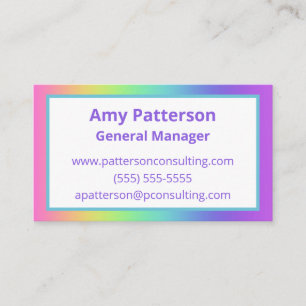 Vivid Rainbow Gradient Business Cards