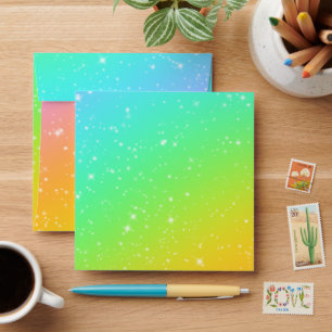 Vivid Rainbow Gradient With Stars Envelope
