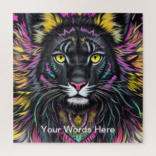 Vivid Rainbow Neon Psychedelic Nature & Wildlife Jigsaw Puzzle