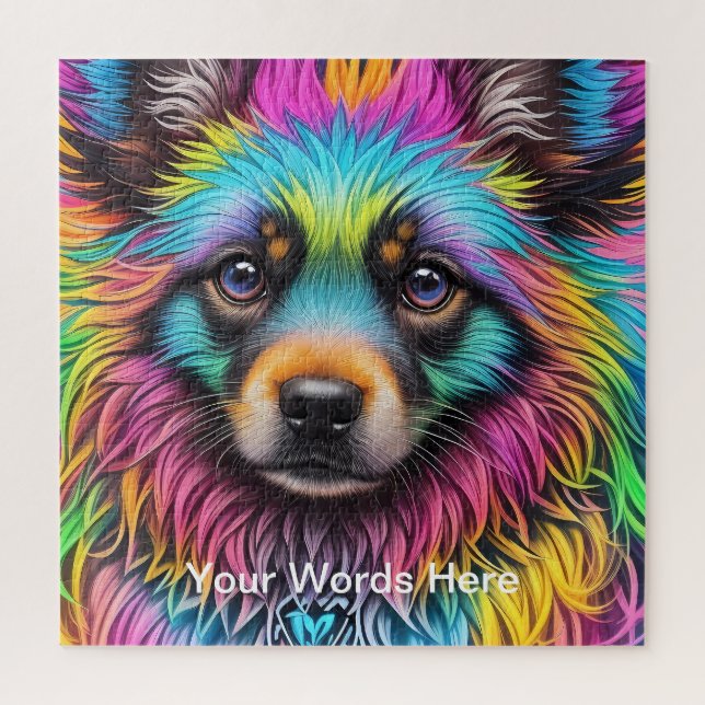 Vivid Rainbow Neon Psychedelic Nature & Wildlife Jigsaw Puzzle (Vertical)