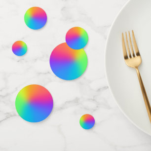 Vivid Rainbow Ombre Birthday Party Confetti