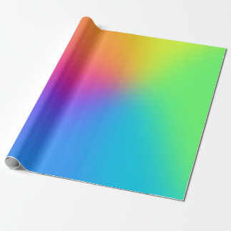 Vivid Rainbow Ombre Birthday Party Wrapping Paper