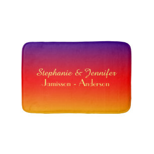 Vivid Rainbow Personalised Plush LGBTQ Gay Bath Mat