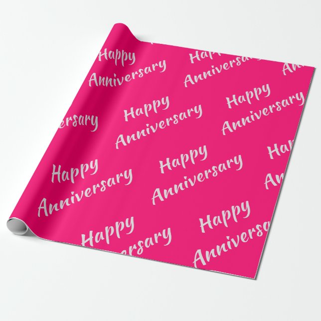 Vivid Raspberry Wrapping Paper (Unrolled)